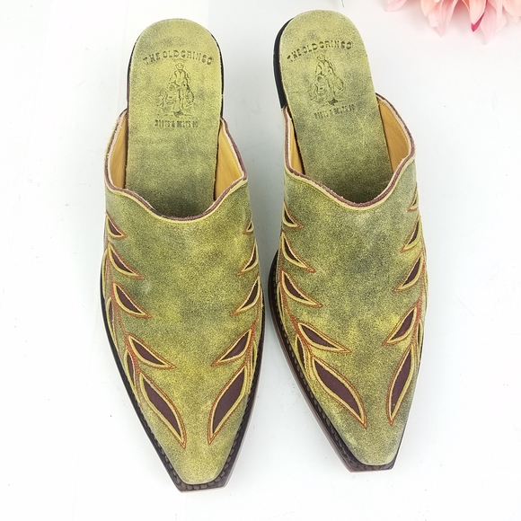 The Old Gringo Western green and brown mules sz8.5 - Picture 2 of 8